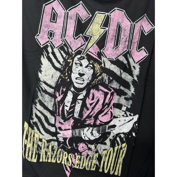 NWT Recycled Karma AC/DC The Razors Edge Tour Black T-Shirt Sz S - Picture 2 of 4